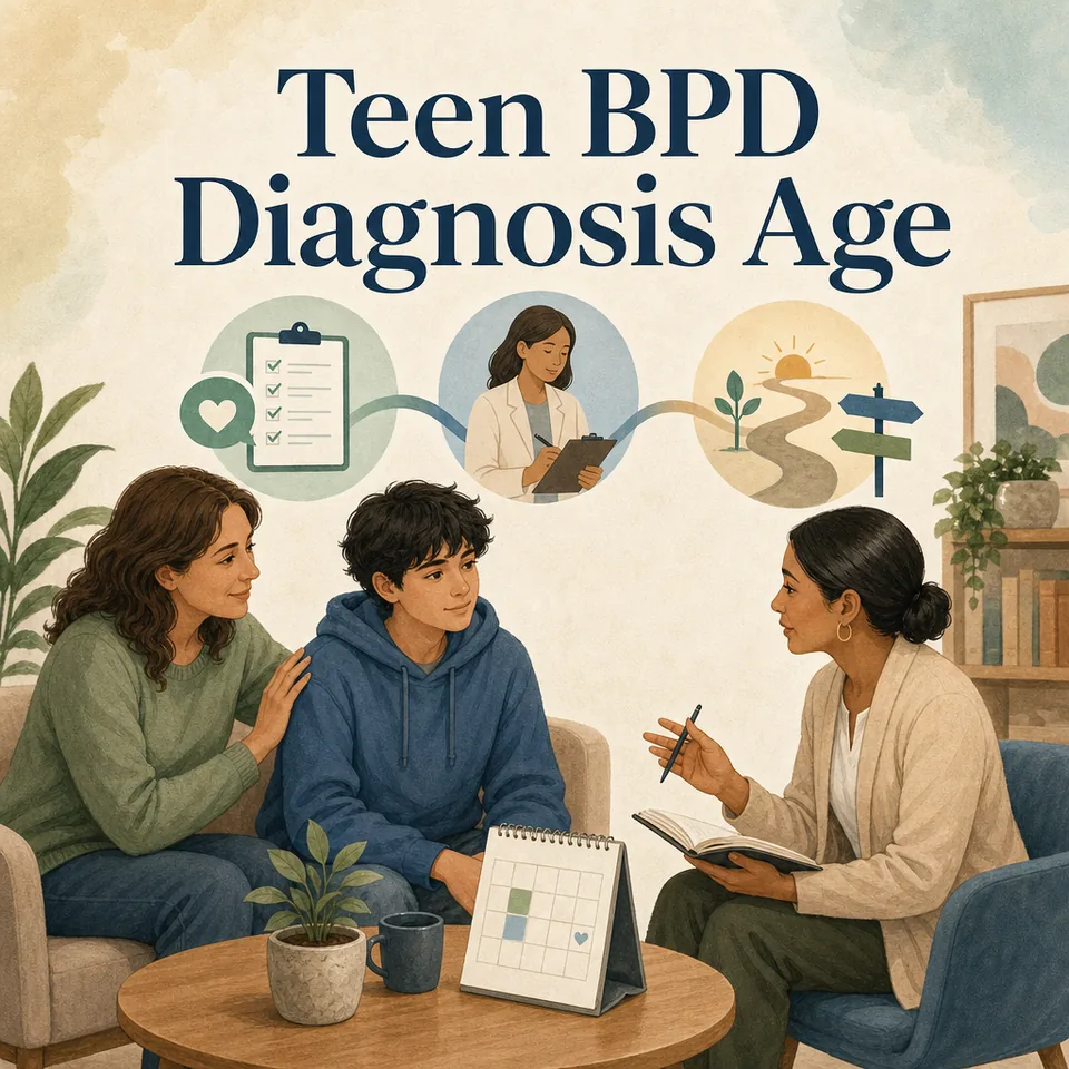 Teen BPD diagnosis age guide with clinician caregiver and adolescent screening pathway